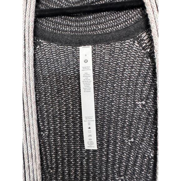 Lululemon Cotton-Cashmere Blend Sweater Wrap Powdered Clay Lakeside Size 6 - Picture 4 of 6